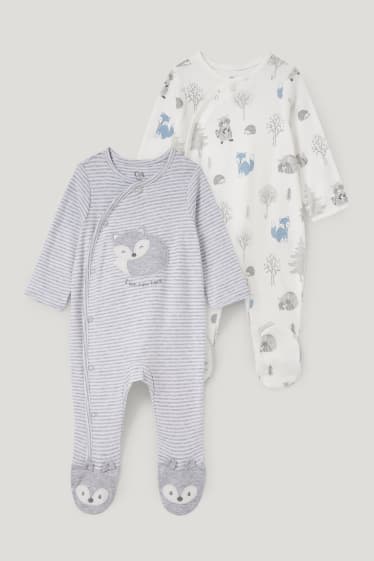 Baby Boys - Multipack 2er - Baby-Schlafanzug - cremeweiß