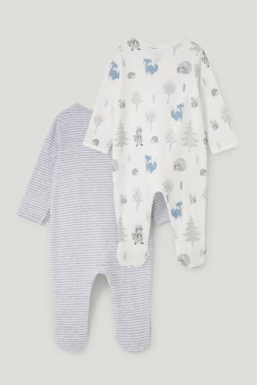 Baby Boys - Multipack 2er - Baby-Schlafanzug - cremeweiß