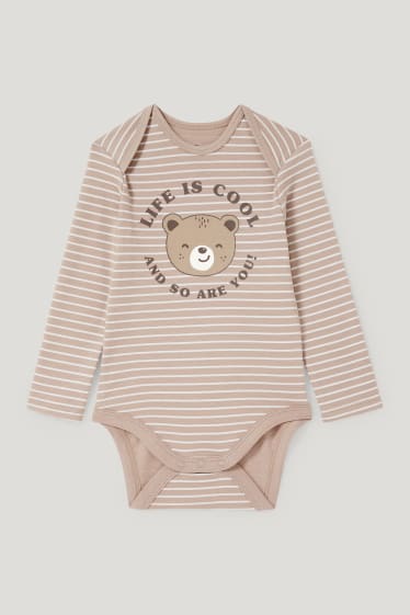 Baby Girls - Body bebeluși - cu dungi - bej