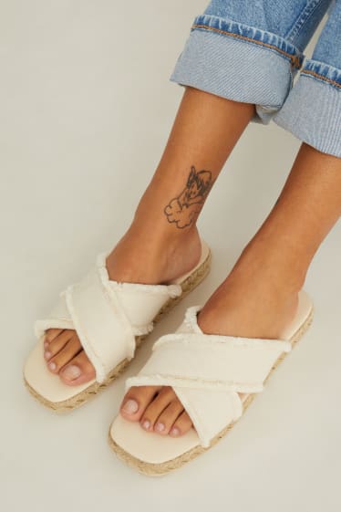 Damen - Sandalen - hellbeige