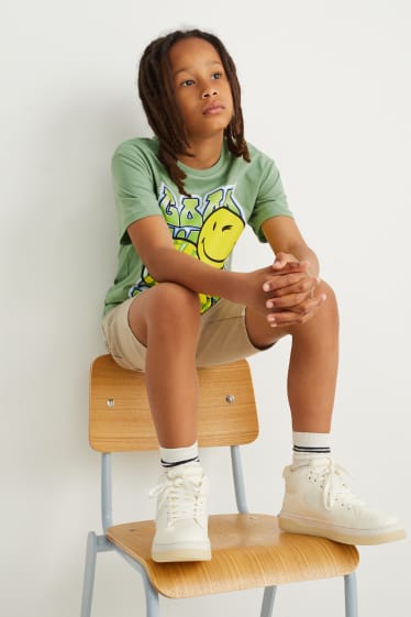 Reverskraag - SmileyWorld® - T-shirt - groen