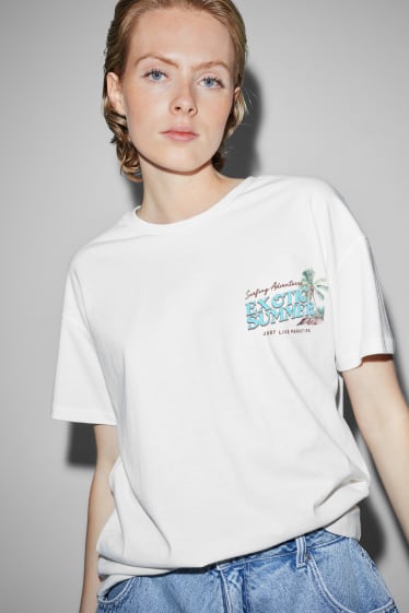 Clockhouse Girls - CLOCKHOUSE - T-shirt - kremowobiały