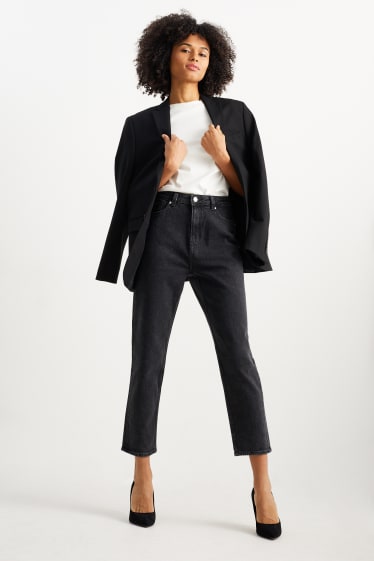 Damen - Mom Jeans - High Waist - LYCRA® - jeans-dunkelgrau