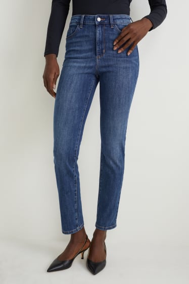 Dames - Slim jeans - high waist - jeansblauw