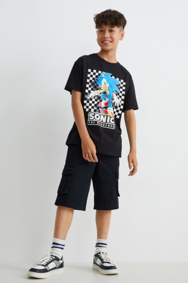 Reverskraag - Set van 2 - Sonic - T-shirt - zwart