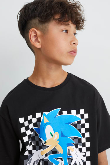 Reverskraag - Set van 2 - Sonic - T-shirt - zwart