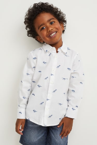 Toddler Boys - Dinosauri - camicia - bianco