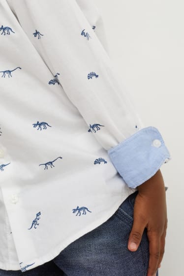 Toddler Boys - Dinosauri - camicia - bianco