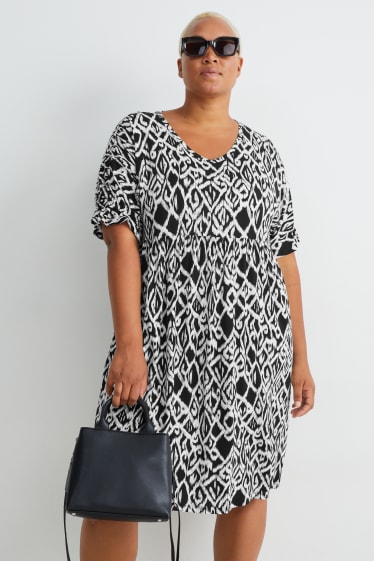 Femmes - Robe - à motif - blanc / noir