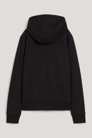 Damen - Basic-Sweatjacke mit Kapuze - schwarz