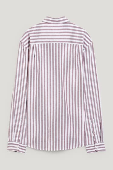 Herren - Oxford Hemd - Regular Fit - Button-down - gestreift - cremeweiß
