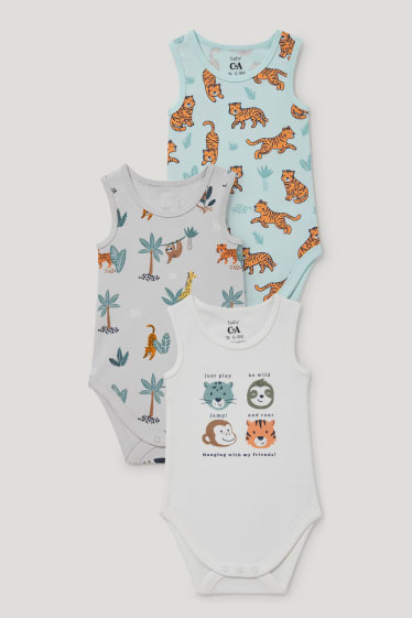 Baby Boys - Multipack 3er - Baby-Body - weiß