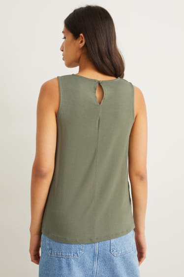 Dames - Blousetop - donkergroen