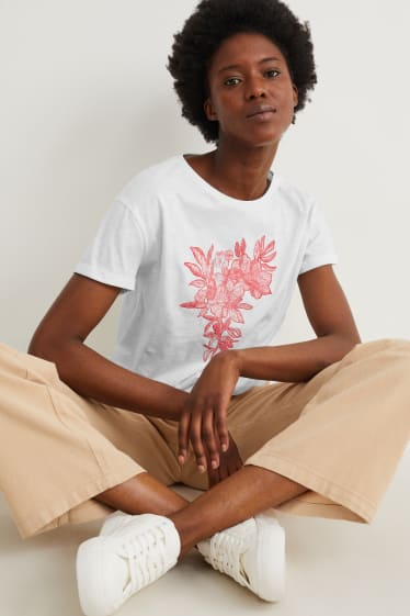 Kobiety - T-shirt - kremowobiały