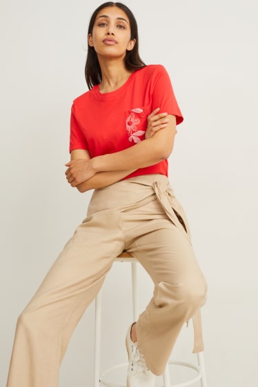 Dames - T-shirt - rood