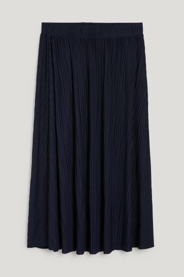 Women - Pleated skirt - dark blue