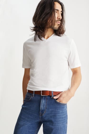Hommes - Ceinture en cuir - marron