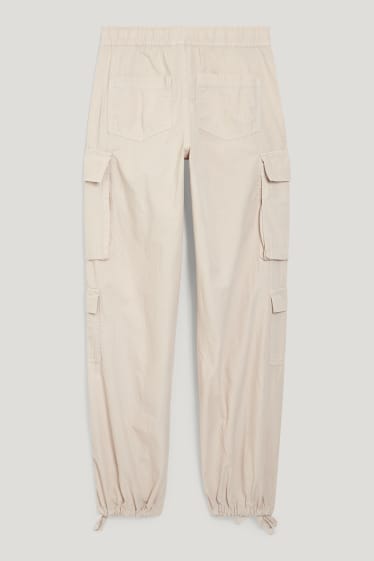 Clockhouse Girls - CLOCKHOUSE - pantaloni cargo - vita media - relaxed fit - beige chiaro