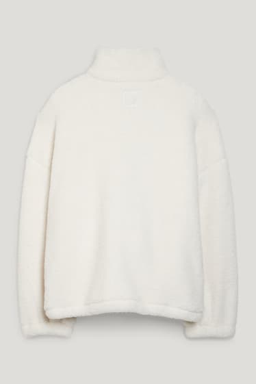 Femmes grandes tailles - CLOCKHOUSE - veste en peluche - blanc crème