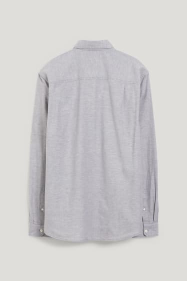 Herren - Oxford Hemd - Regular Fit - Button-down - grau
