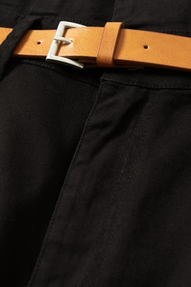 Femmes - Short avec ceinture - high waist - noir