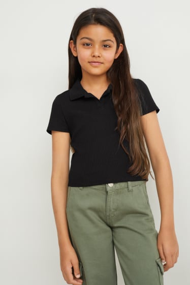 Kids Girls - Poloshirt - zwart