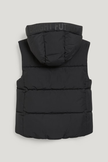 Niñas - Chaleco acolchado con capucha - negro