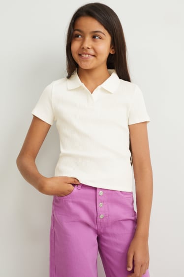 Kids Girls - Poloshirt - cremeweiß