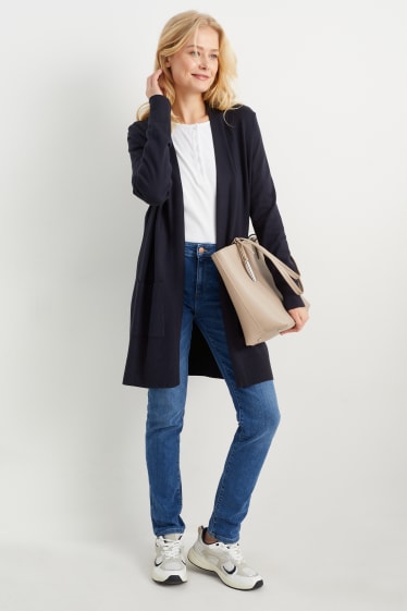 Damen - Basic-Strickjacke - dunkelblau