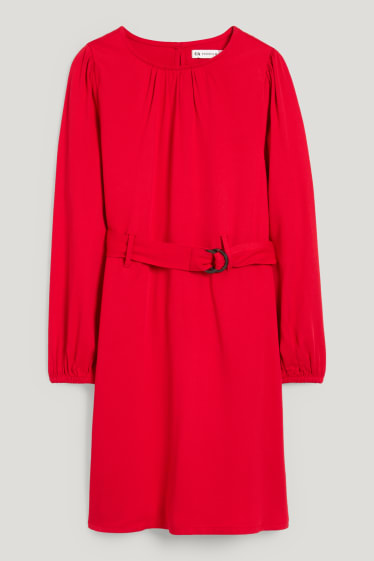 Kids Girls - Kleid mit Gürtel - rot