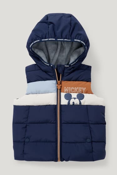 Baby Boys - Micky Maus - Baby-Steppweste mit Kapuze - blau