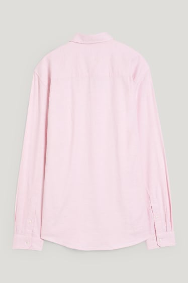 Hommes - Chemise Oxford - regular fit - col button down - rose