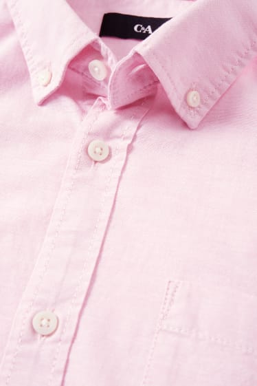 Hommes - Chemise Oxford - regular fit - col button down - rose