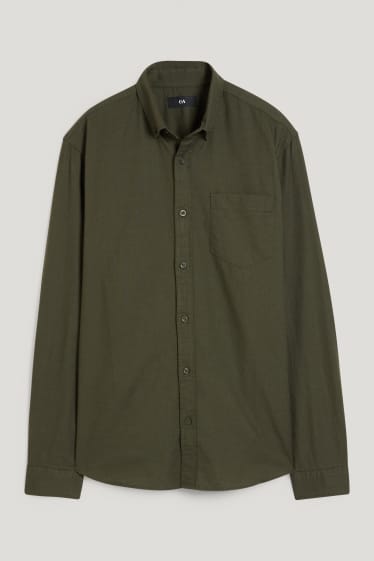 Herren - Oxford Hemd - Regular Fit - Button-down - dunkelgrün