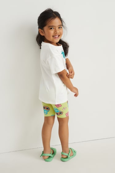 Toddler Girls - L.O.L. Surprise - set - short sleeve T-shirt and cycling shorts - cremewhite