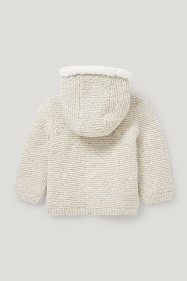 Baby Boys - Baby-Strickjacke mit Kapuze - hellgrau