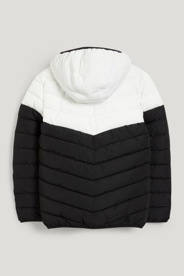 Kids Boys - Quilted jacket with hood - white