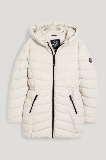 Kids Girls - Steppjacke mit Kapuze - hellbeige