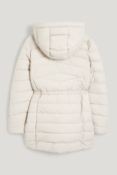 Kids Girls - Steppjacke mit Kapuze - hellbeige