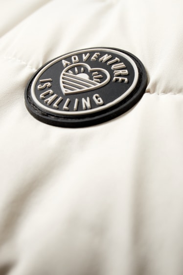 Kids Girls - Steppjacke mit Kapuze - hellbeige
