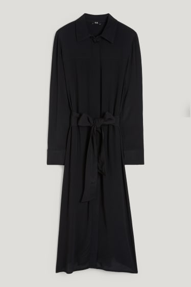 Damen - Blusenkleid - schwarz