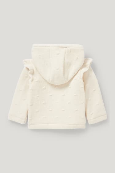 Baby Girls - Baby-Strickjacke mit Kapuze - cremeweiß