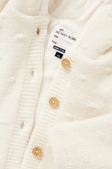 Baby Girls - Baby-Strickjacke mit Kapuze - cremeweiß