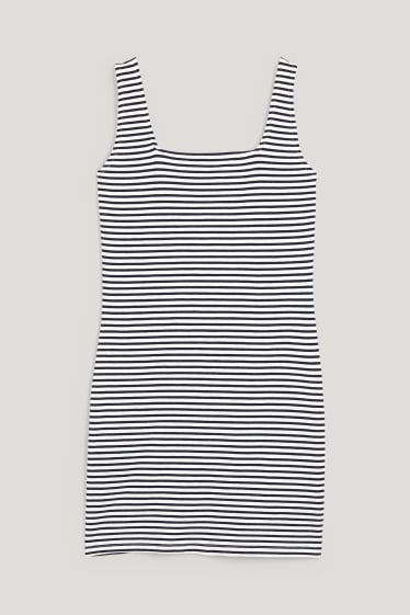 Women - Bodycon dress - striped - dark blue / white