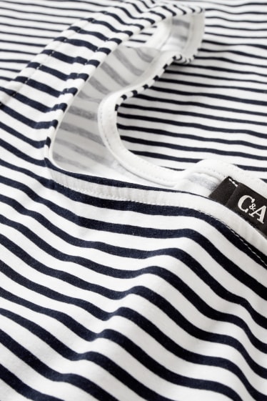 Women - Bodycon dress - striped - dark blue / white