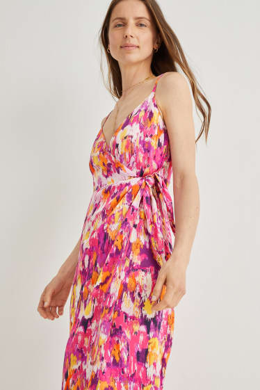 Women - Wrap dress - patterned - pink