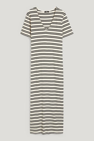 Women - Bodycon dress - striped - dark blue / creme white