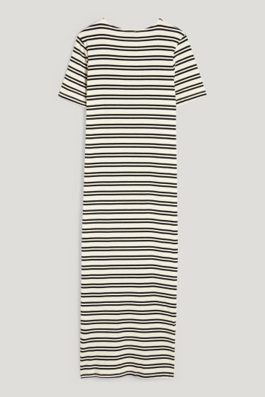 Women - Bodycon dress - striped - dark blue / creme white