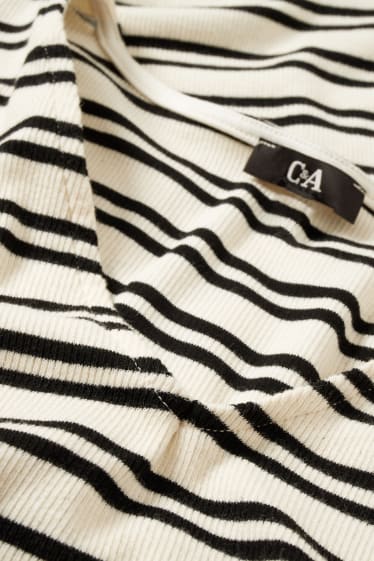 Women - Bodycon dress - striped - dark blue / creme white