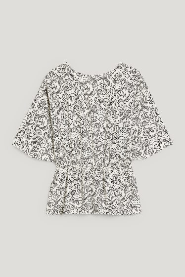 Damen - Bluse - gemustert - cremeweiß